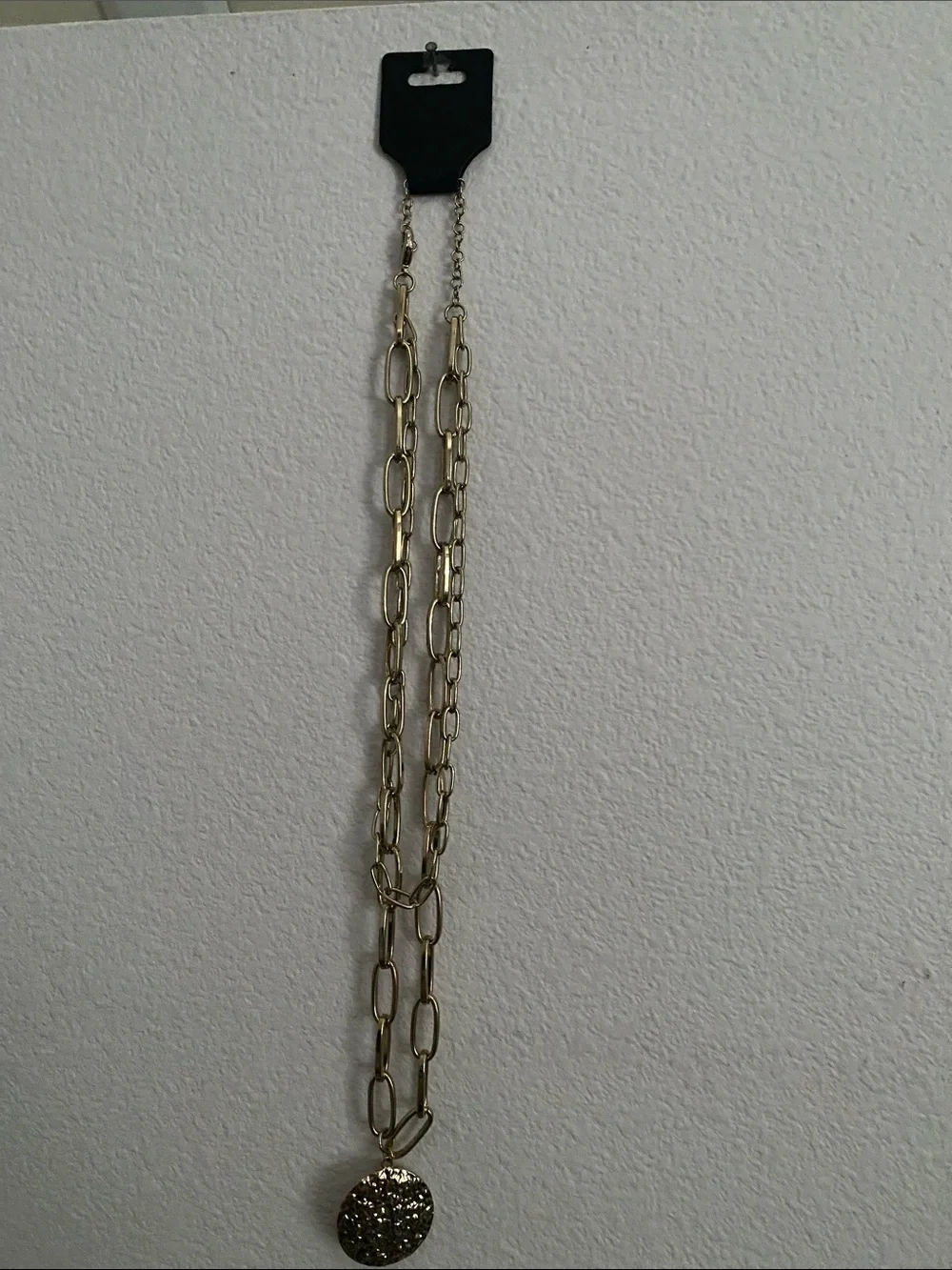 Gold-Tone Double Chain Pendant Necklace - Women Jewelry